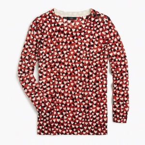 NWOT J Crew M Tippi heart button shoulder sweater